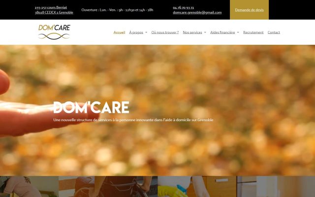 Aide à domicile sur Grenoble DOM'CARE