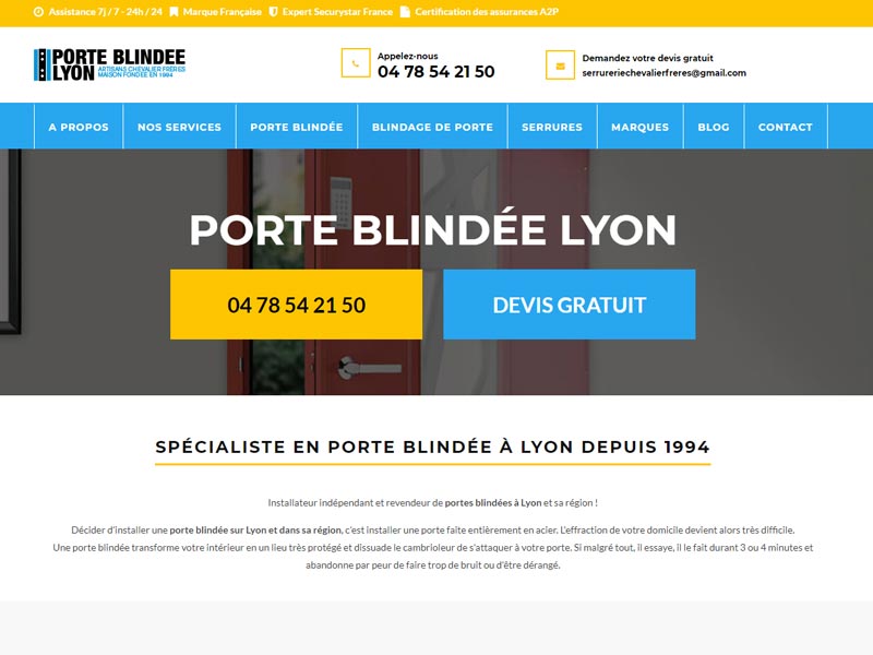 Porte blindée Lyon, expert en porte blindée à Lyon